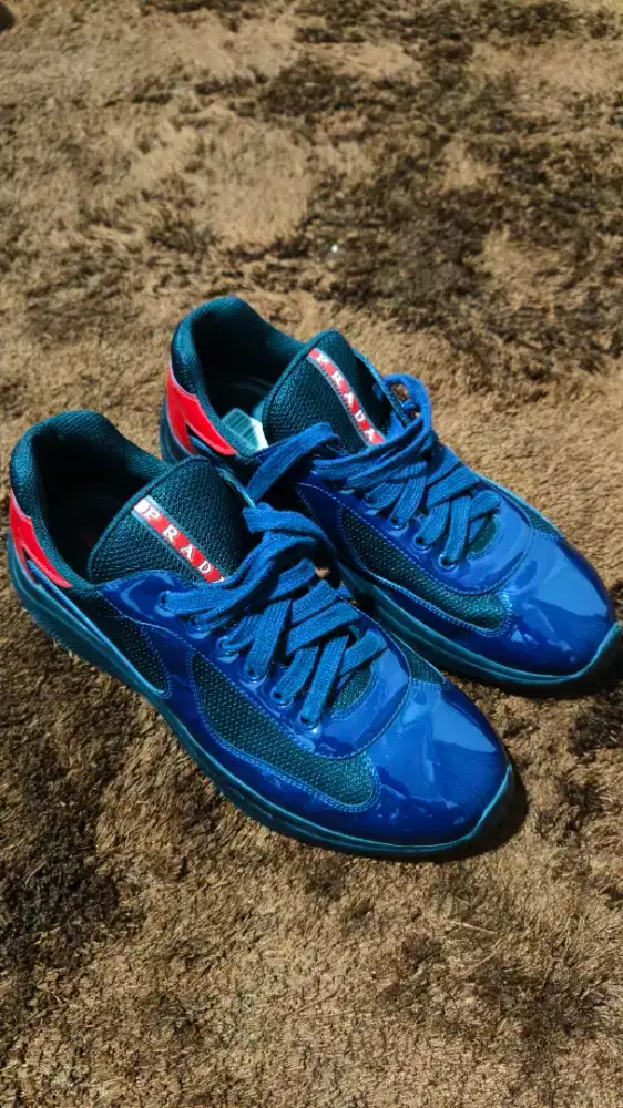 Sepatu Prada America's Cup Patent 1000% Authentic. Size 42.