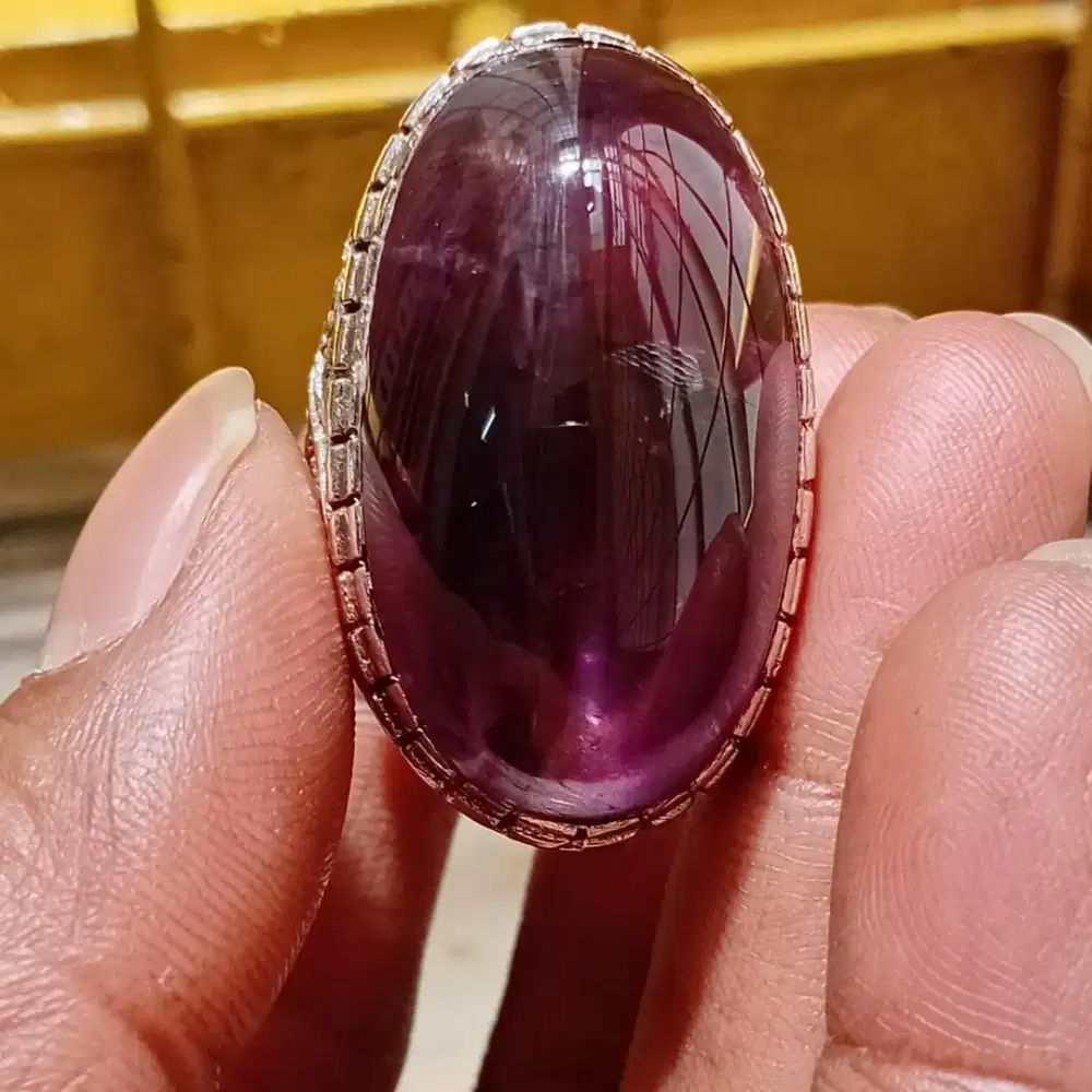 Cincin permata ametyst kecubung kalimantan