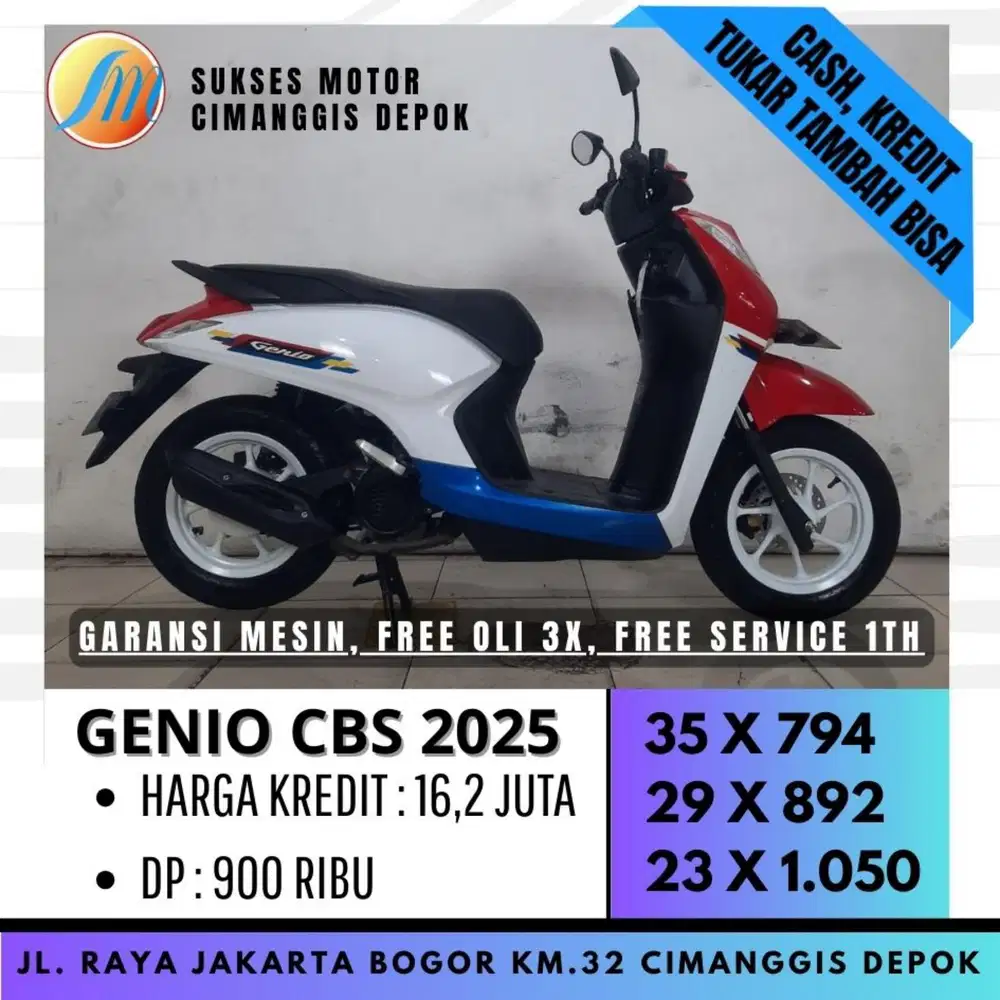 HONDA GENIO CBS 2025 WARNA JARANG KREDIT MURAH DI SUKSES MOTOR