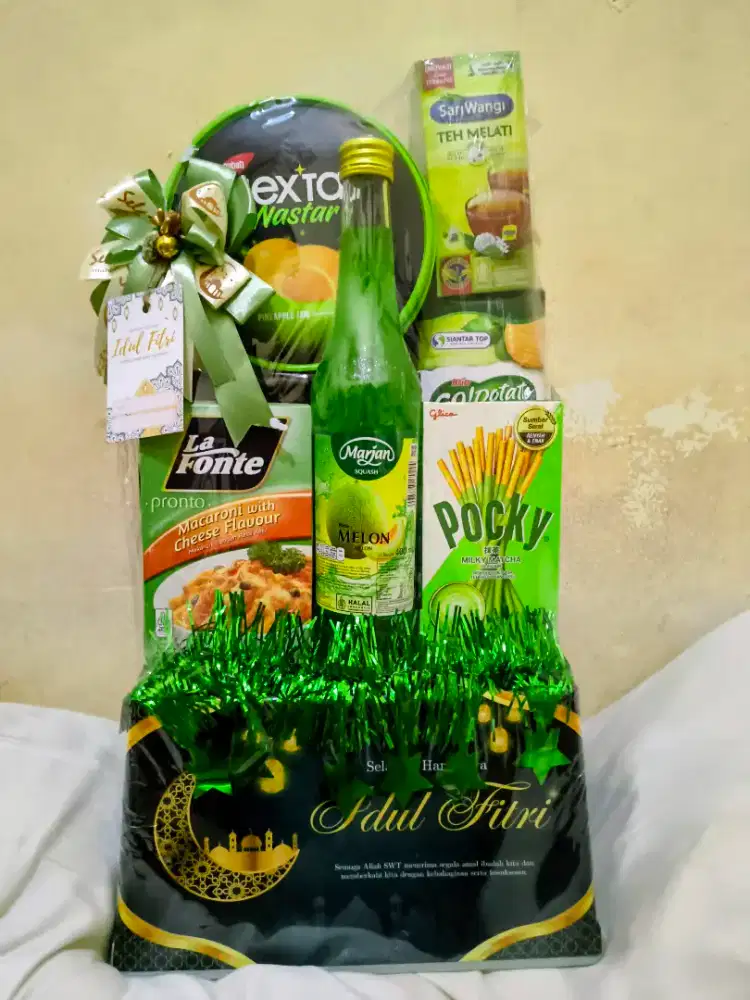 parcel Lebaran / Hampers idul Fitri nuansa hijau cantik