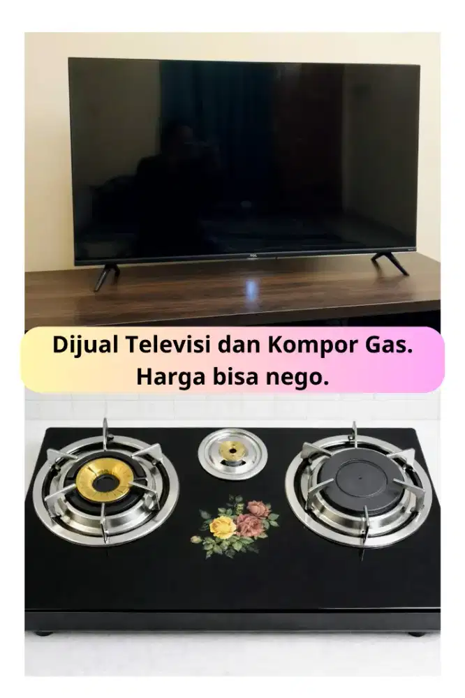 Dijual TV TCL dan Kompor Gas 3 Tungku – Kondisi Bagus