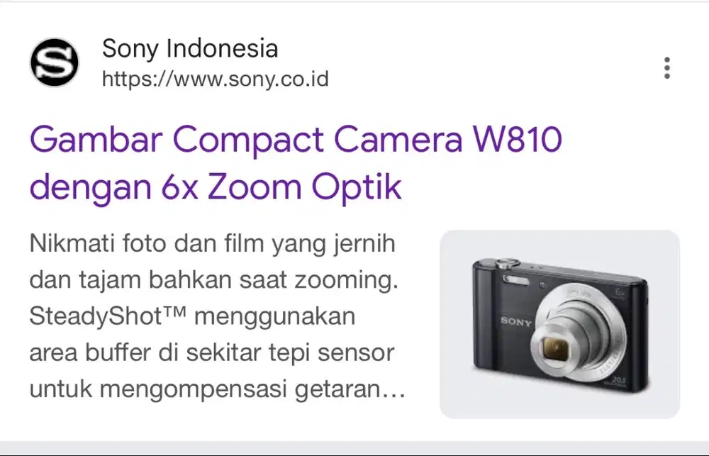 KAMERA SONY STEADYSHOT W810