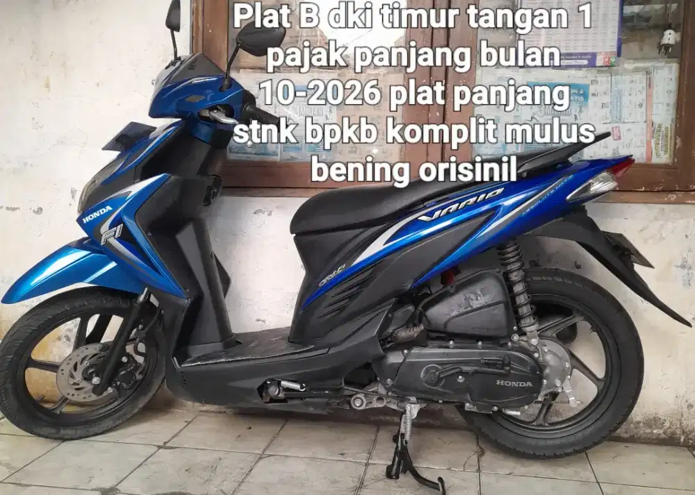 Honda vario 110 led 2014 cbs combi break cw asli biru B dki pajak pnjg