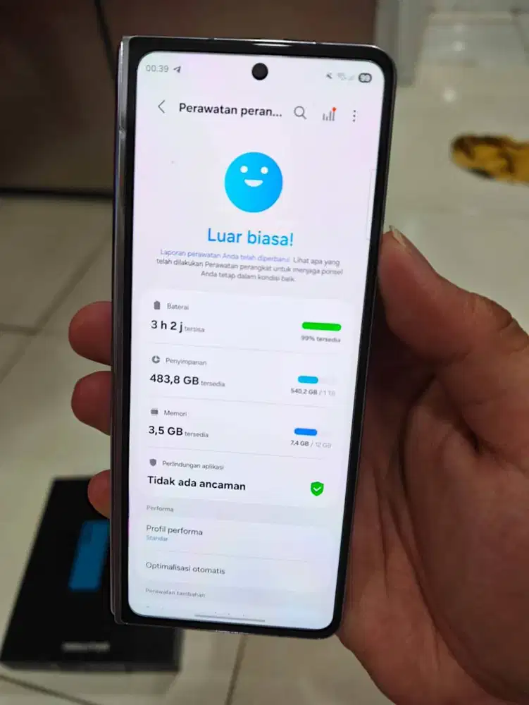 Samsung galaxy fold 5 sein 1tb biru seken second bekas normal semua