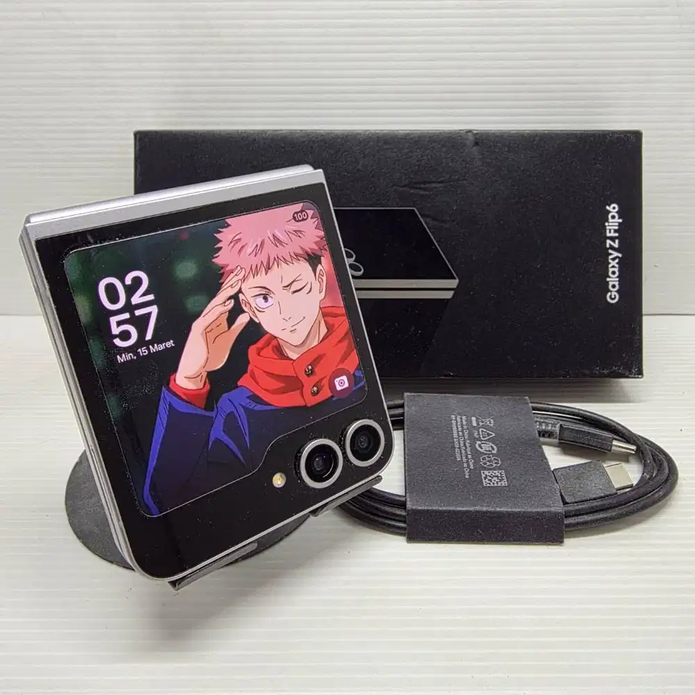 TERMURAH! SAMSUNG GALAXY Z FLIP 6 5G 12/256 SILVER SEIN FULLSET SEIN
