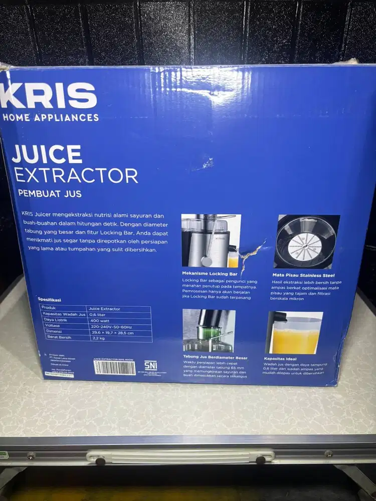 Juicer Kris 600ml 400 Watt Mesin Jus Buah Sayur
