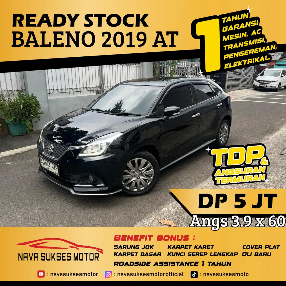 TDP 5 Jt Angs Termurah New Baleno 2019 Matic Hitam Low Km Like New