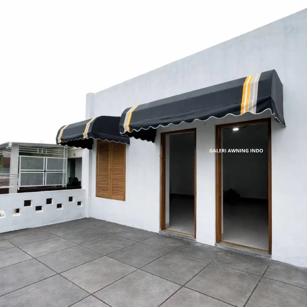kanopi kain awning bahan besi galvanis model 250melengkung