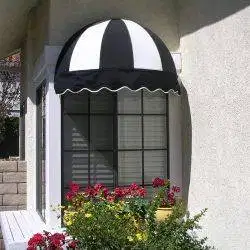 kanopi kain awning model dome motif garis putih hitam