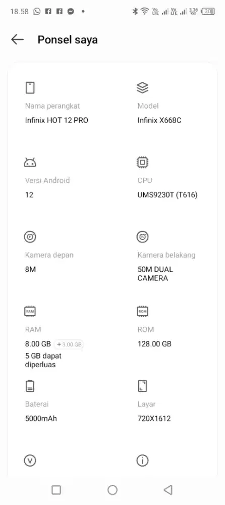 Infinix hot 12 pro nfc ram 8/128
