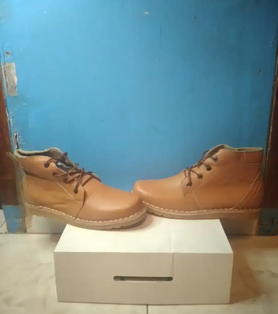 Jual cepat murah sepatu MR.LA boots casual full kulit asli original