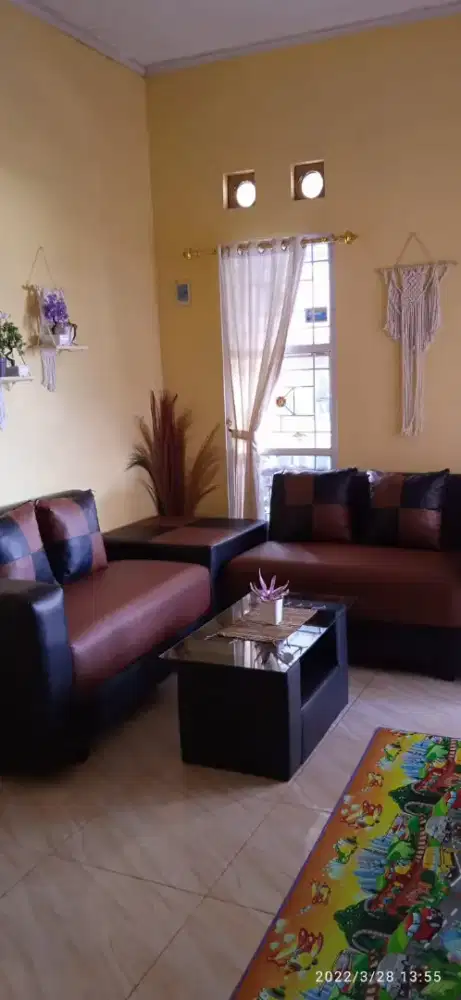 Kursi tamu atau sofa full kulit dan kain kanvas murah & berkualitas