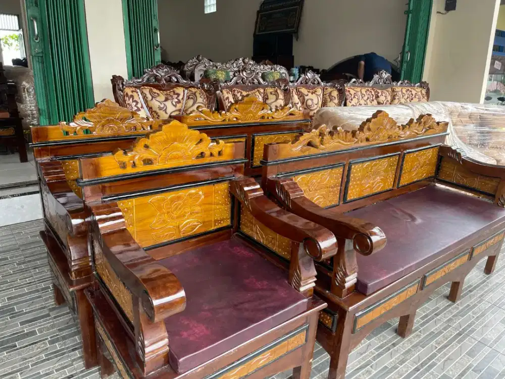 Kursi jati Jepara ukuran klasic type 3212 + meja