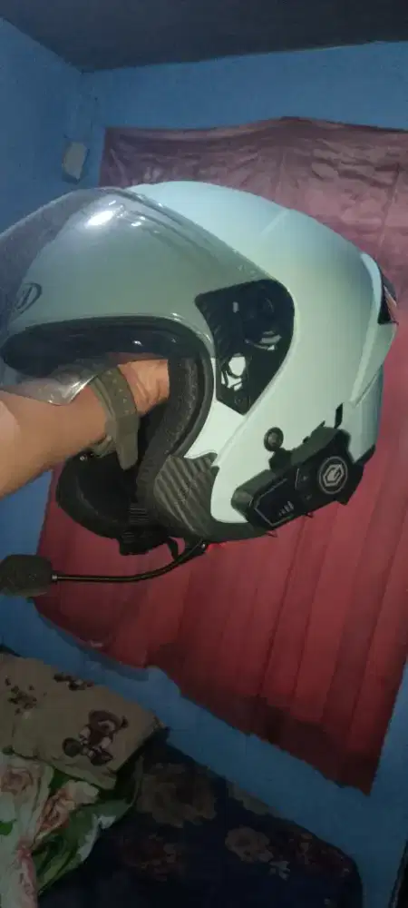 Helm NFJ+ bluetoothnya tinggal pake aja barang masih mulus