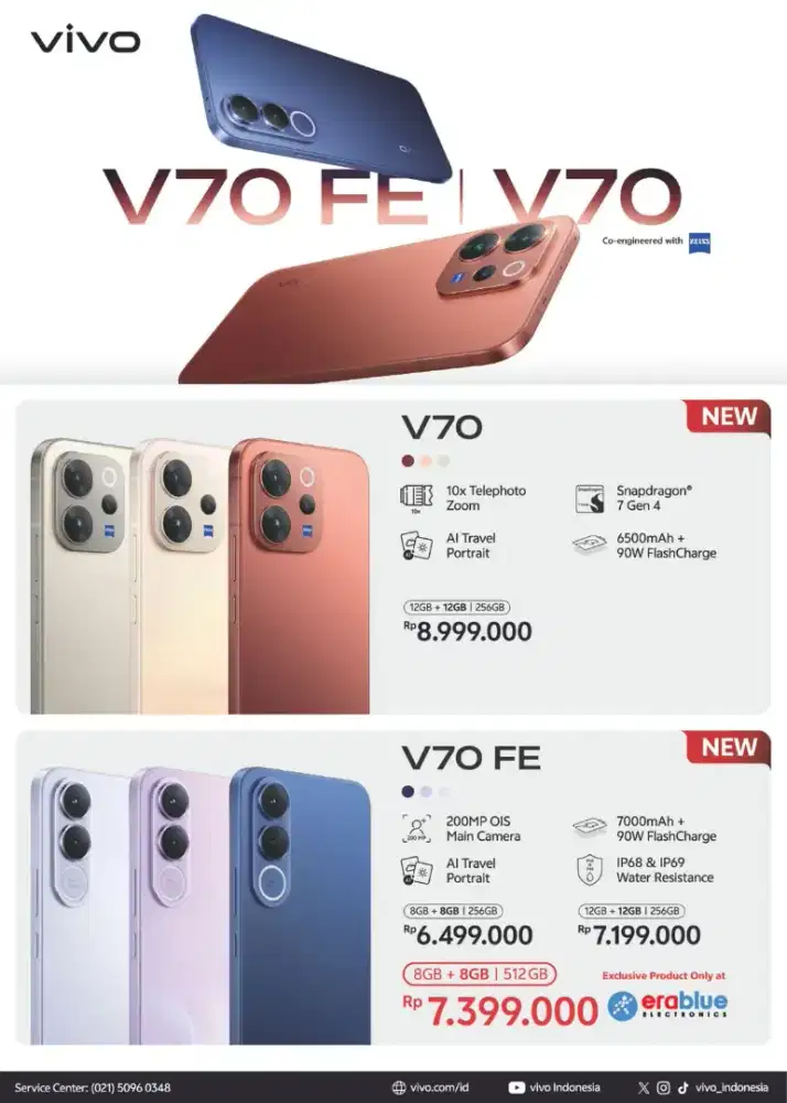 New lounching Vivo V70 series banyak promonya,