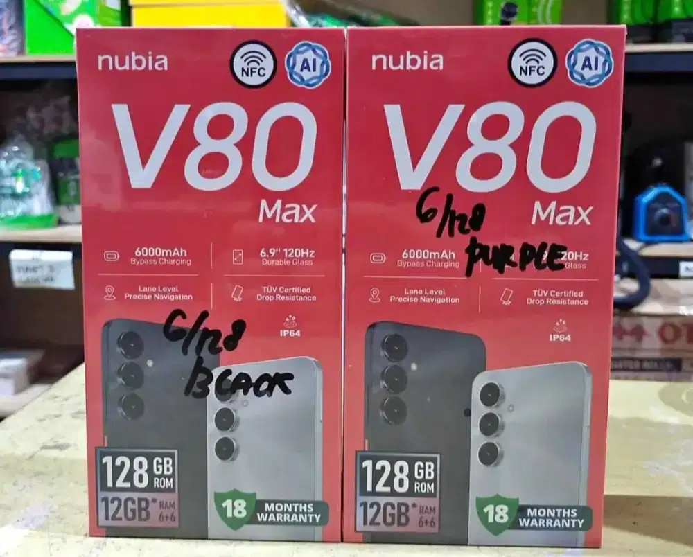 Nubia v80 max 6/128gb cod bisa