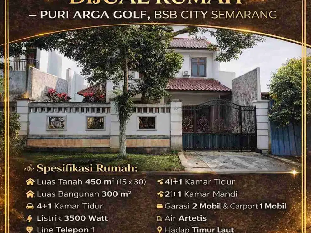 rumah mewah LT 450m2 puri Arga golf bsb city