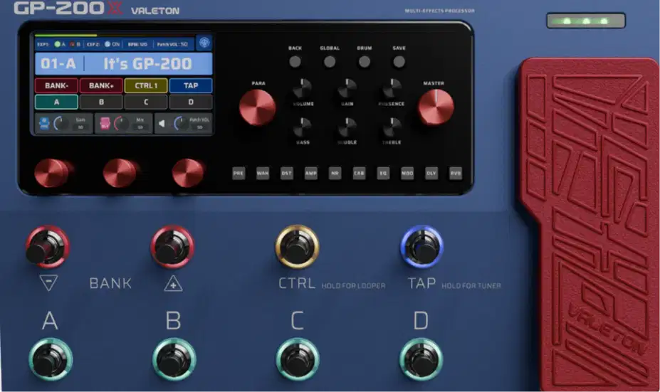 valeton gp 200 x warna biru merah