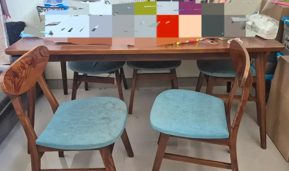 Meja Makan Kayu Jati Jepara  (6+2kursi)