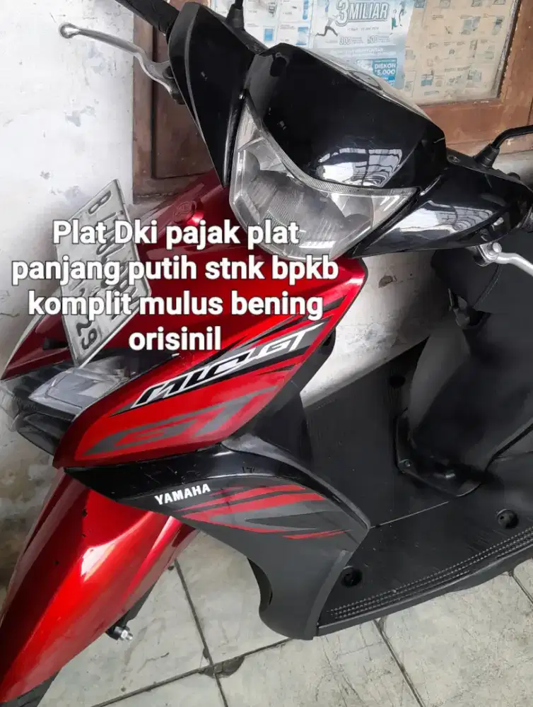 Yamaha Mio GT 2014 cw asli hitam B dki pajk plat panjang