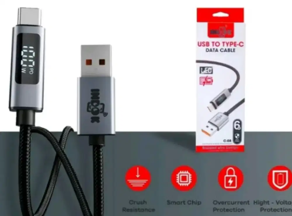 Kabel charger cas data led display 100watt