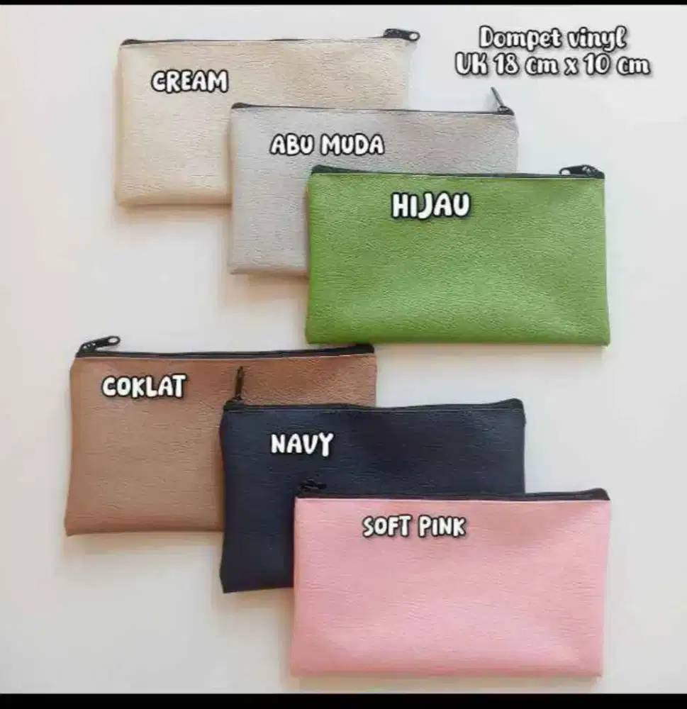 Dompet Pouch Vinyl 18x10cm Souvenir Dompet Serbaguna