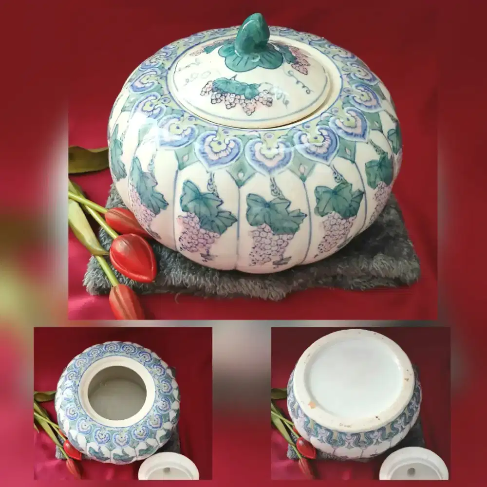 Guci keramik labu besar Chinese vintage porcelain pot, kolpri