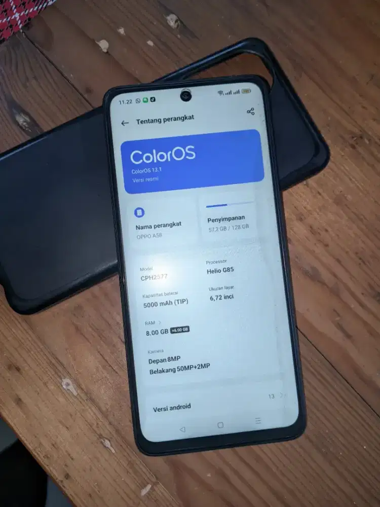 Opoo a58 ram 8 Rom 128