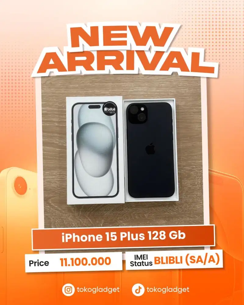 iPhone 15 Plus 128 Gb ex IBOX/BLIBLI