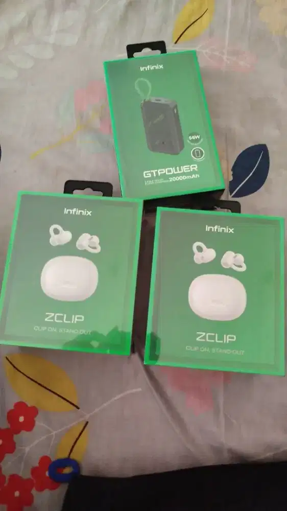 Tws Infinix zclip baru original +power bank Infinix original