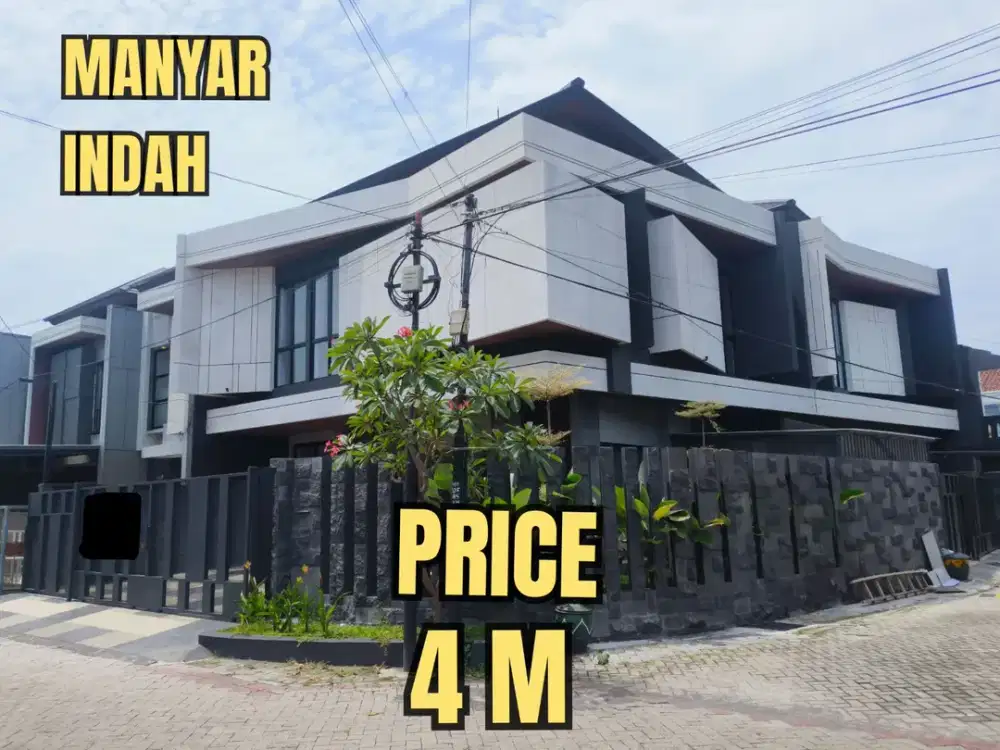 ‼️BARU GRESS MEWAH‼️ RUMAH HOOK MEWAH MANYAR INDAH, SURABAYA TIMUR. DEKAT SEMOLOWARU, NGINDEN,KLAMPIS MODERN MINIMALIS 2 LANTAI