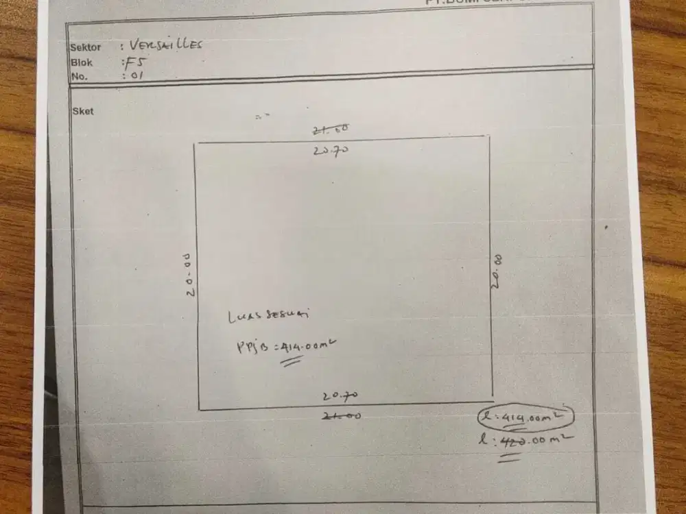 Diual tanah kavling di Versailles BSD CITY