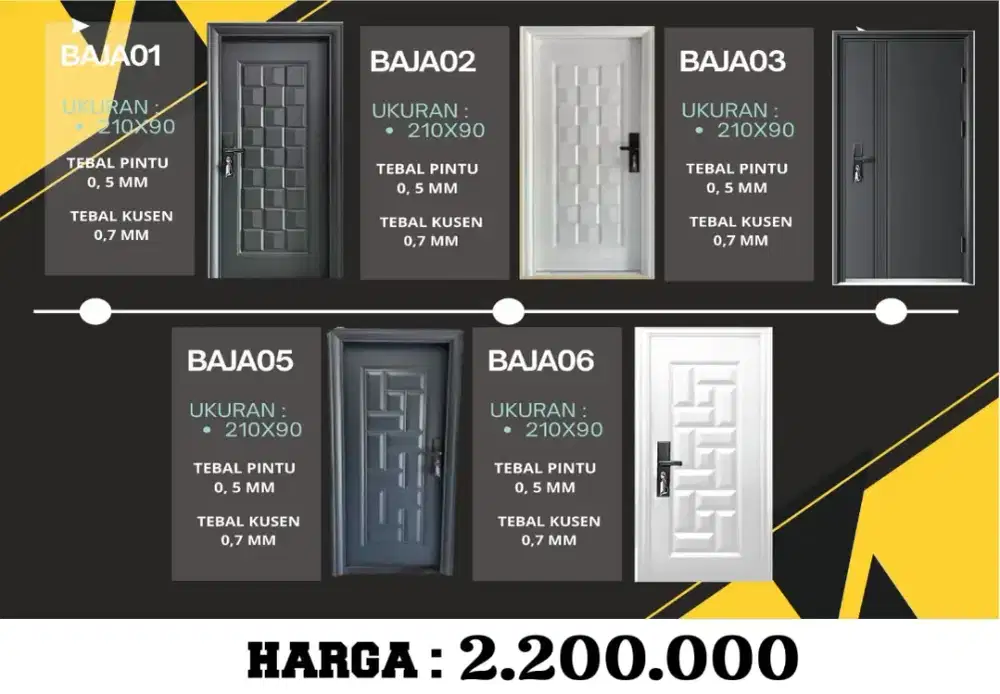 Pintu Baja Tebal Plat 0.5mm Tanpa Merk Kualitas Dijamin