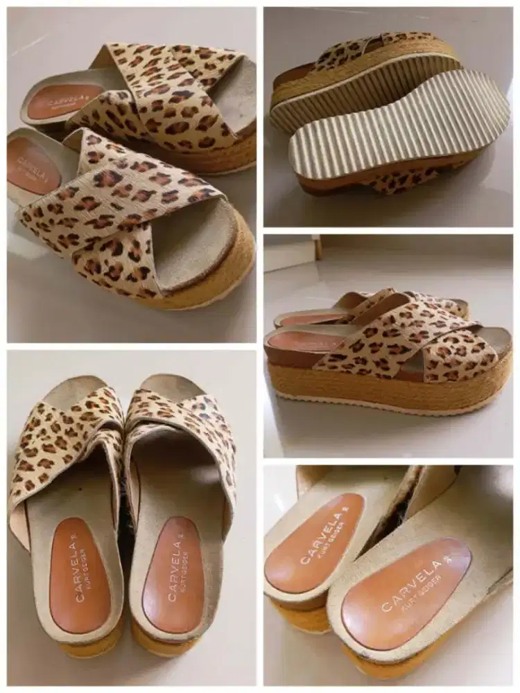 Sandal wedges leopard import