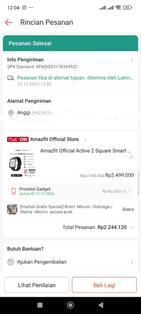 Smartwatch Amazfit 2 Active Square Premium