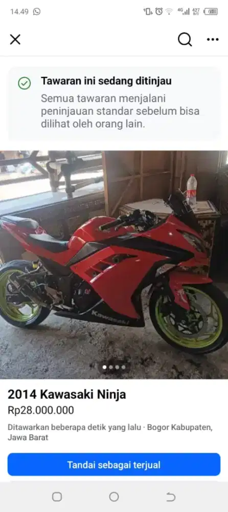 Ninja 250 no minus cari barteran roda 4