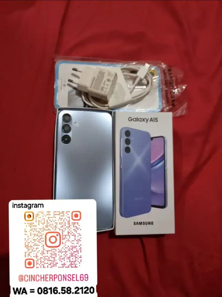 Jual hp istimewa SAMSUNG A15 8/256 siap pakai free adaptor dan casing