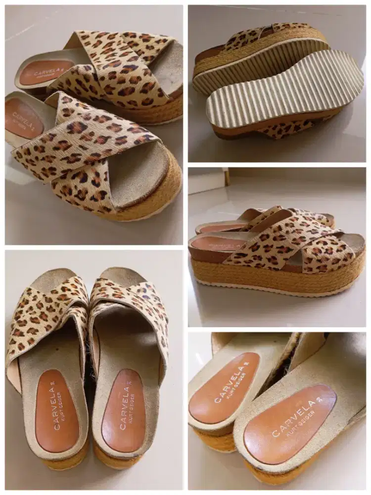 Sandal Wedges Leopard Import