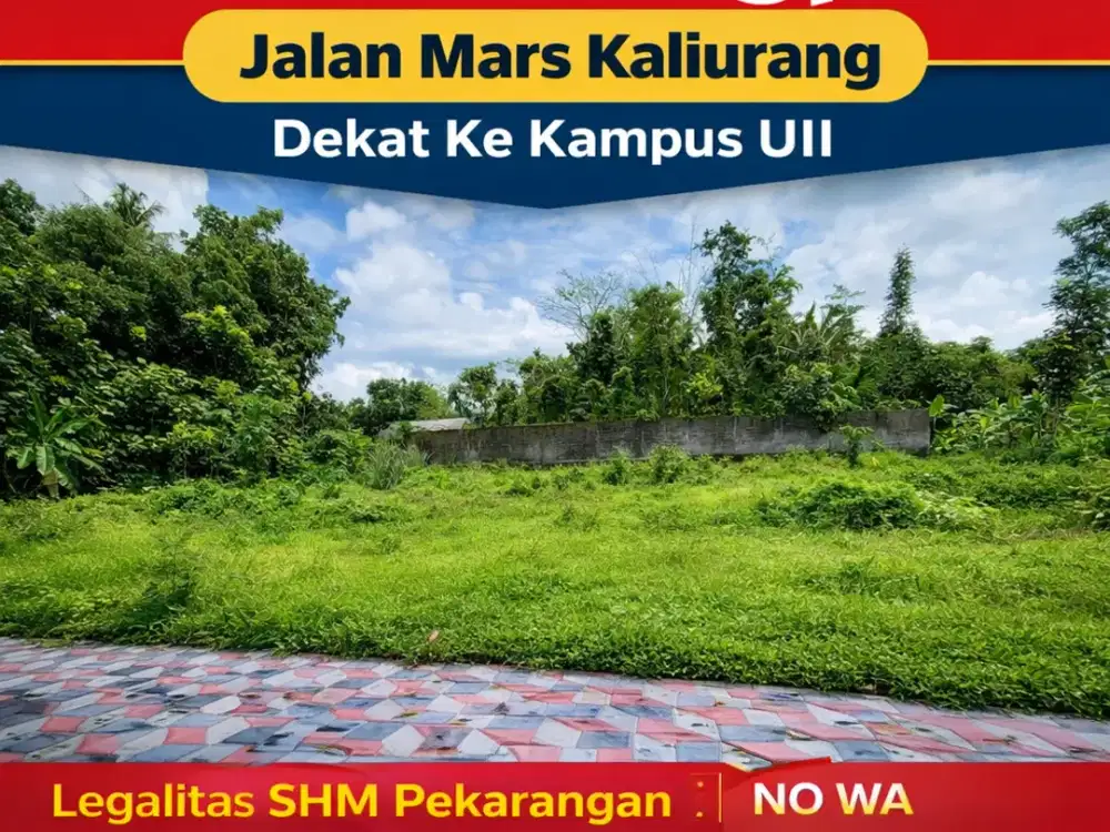 Tanah Jogja Kost Area Kampus UII Kaliurang SHM Pekarangan