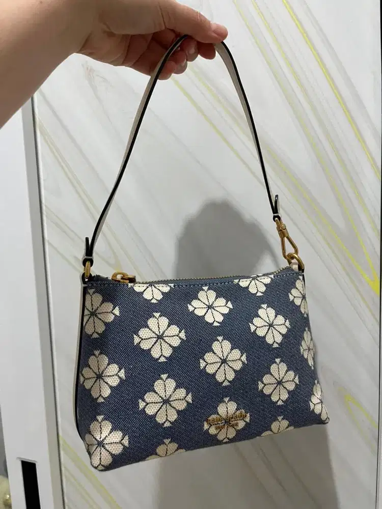 Handbag Kate Spade flower jacquard halo white