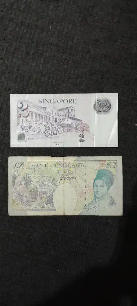 Uang dollar singapore dan pounds inggris