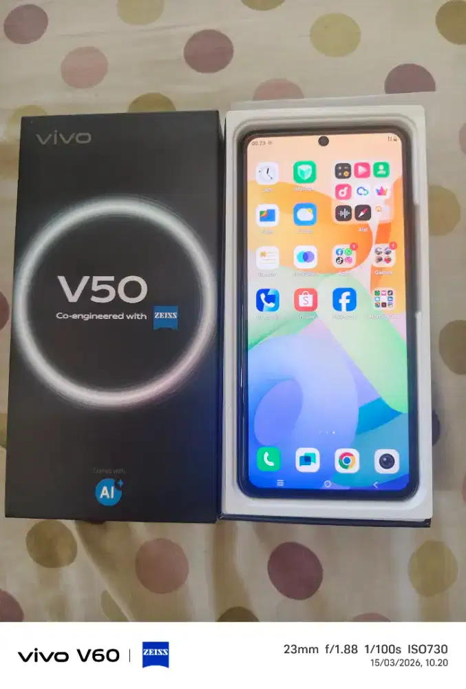 vivo V50 5G ram 12/256 fulset mulus