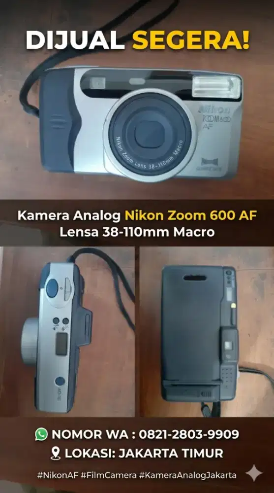 Kamera Analog Nikon Zoom 600 AF - Lensa 38-110mm Macro (NEGO)