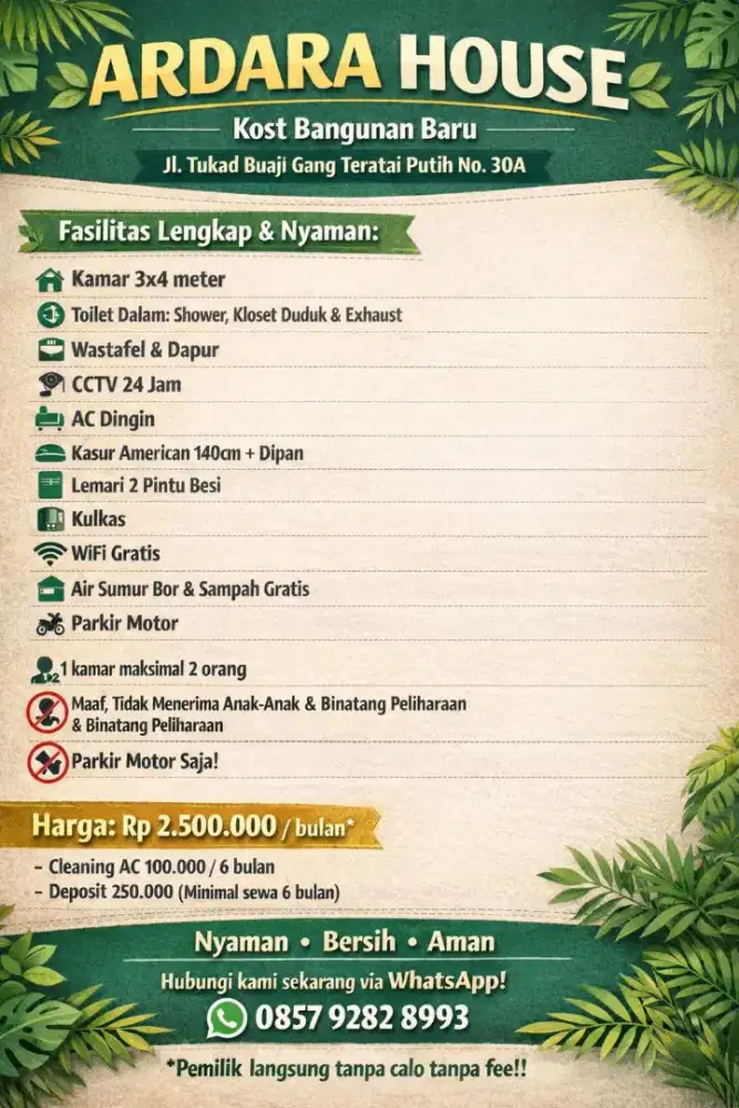 Kos lengkap bangunan baru