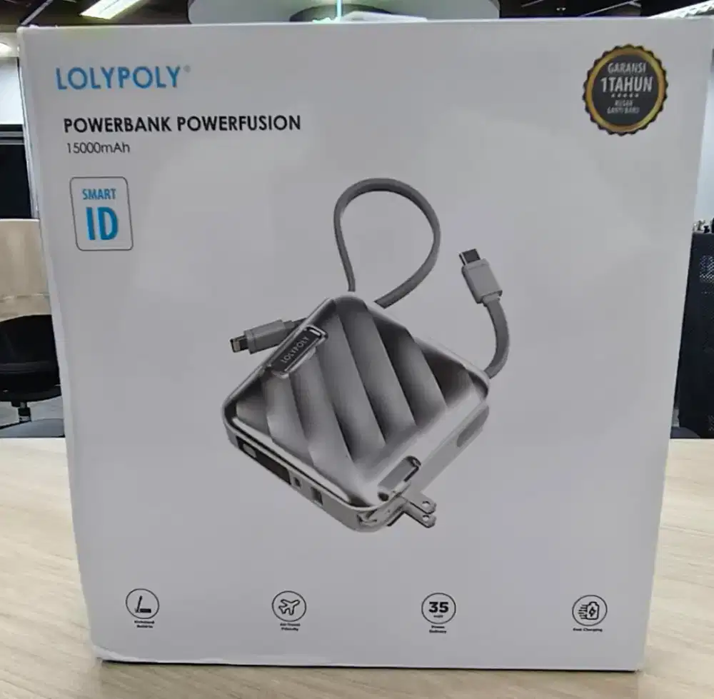 COD BARU - LOLYPOLY POWERBANK TRAVEL POWERFUSHION 15.000 MAH