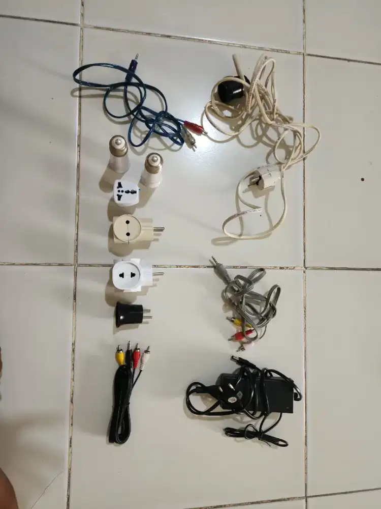 Paket Alat Listrik & Kabel Audio Video (Converter, Steker, RCA, Adptor