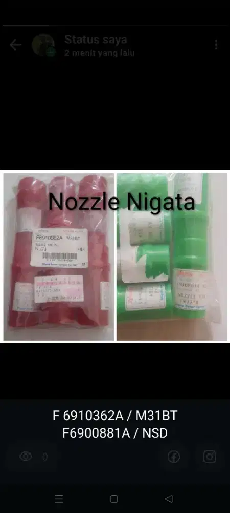 Nozzle nigata F6910362A dan F6900881A