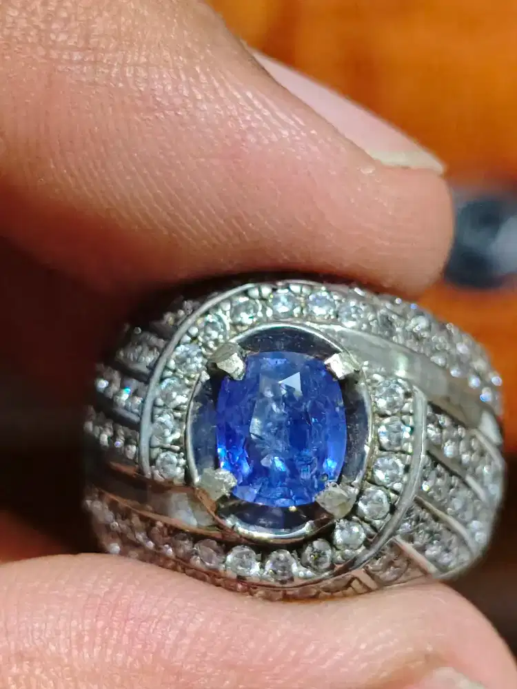 Natural Blue Sapphire Ring Silver