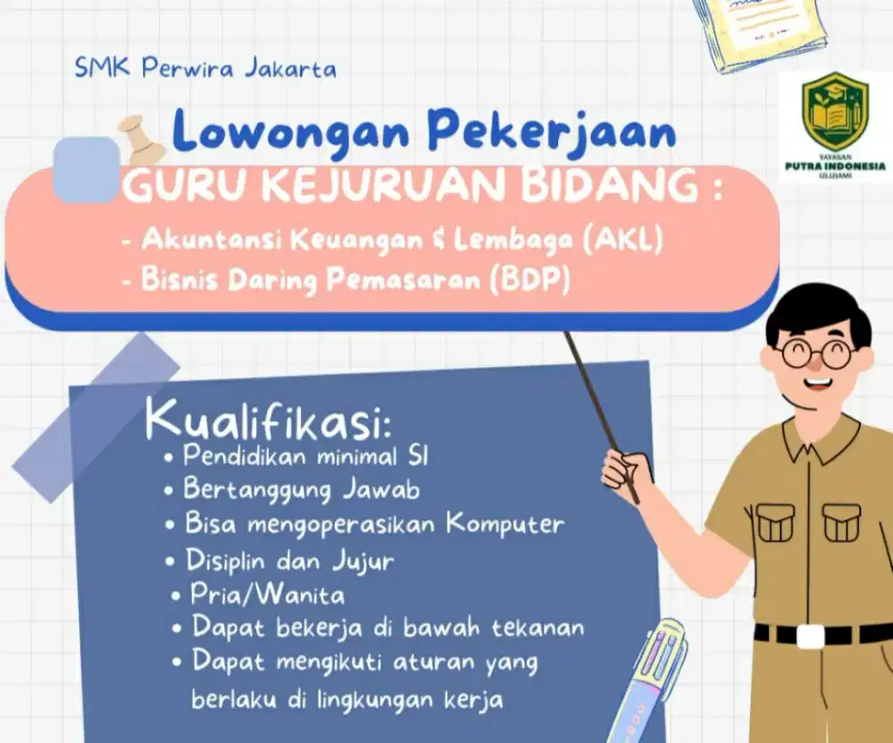 Lowongan pekerjaan guru SMK