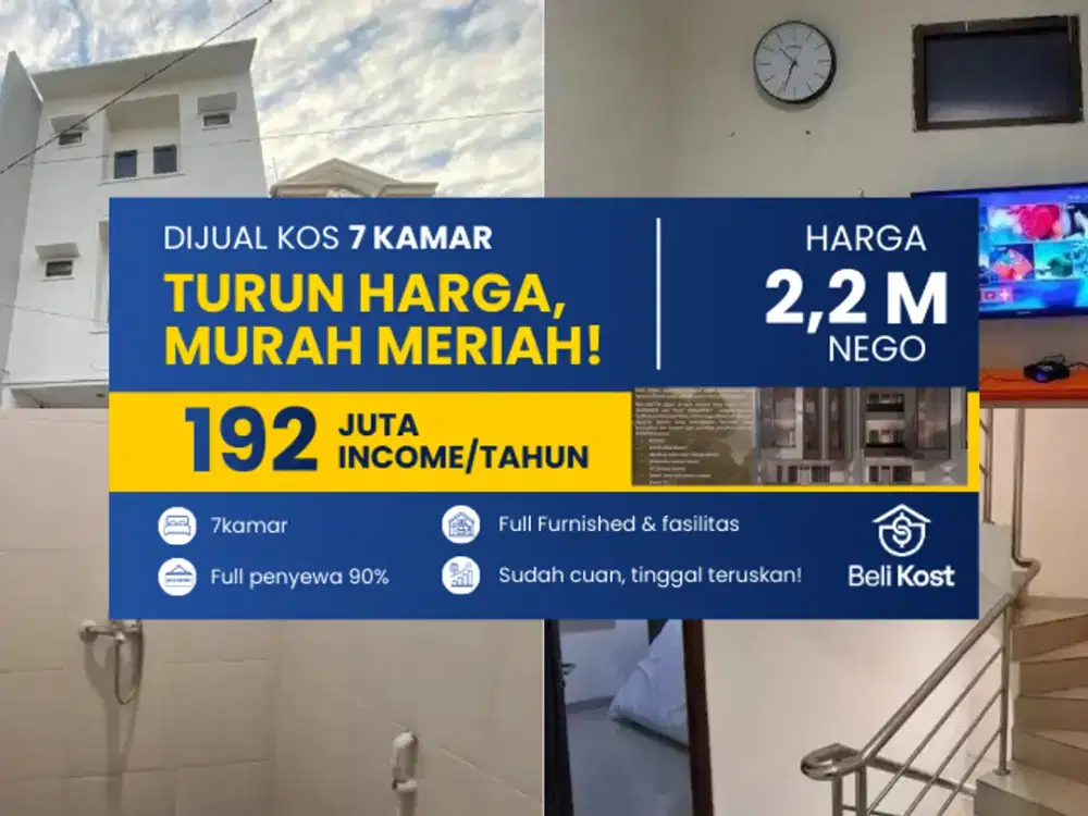 DIJUAL CEPAT di SUNTER JAKARTA UTARA Terisi 90% Income 192jt/tahun
